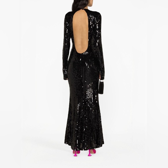 ROTATE BIRGER CHRISTENSEN Black Sequin Gown NWT - Picture 2 of 2